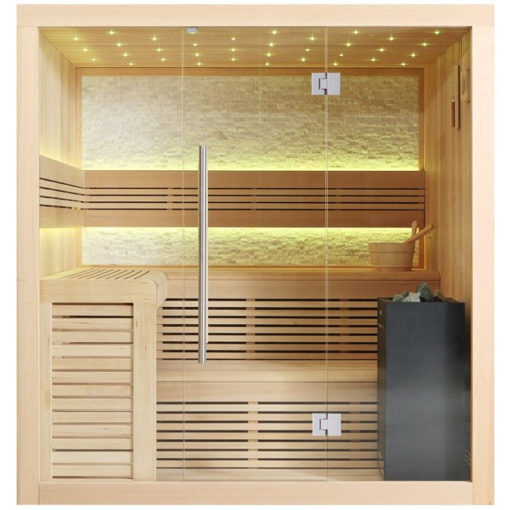 Finská sauna EAGO AWT E1102B hemlock 200×170 9 kW Virta