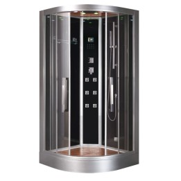 Parní sprchový box EAGO AWT DZ963F8 černý 100×100