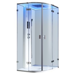 Parní sprchový box EAGO AWT LD110F15 bílý lesklý 90×90