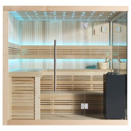 Finská sauna EAGO AWT E1115A hemlock 220×200 9 kW Virta