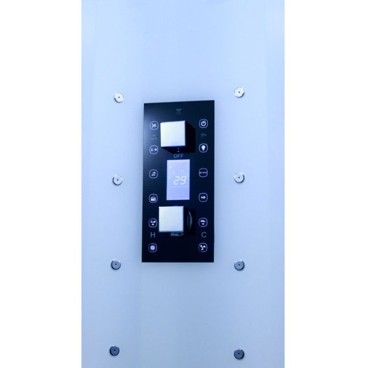 Parní sprchový box EAGO AWT DZ1012F12 bílý 100×100 levé provedení