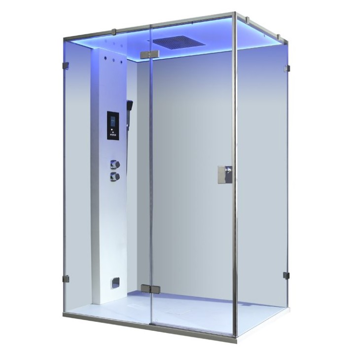 Parní sprchový box EAGO AWT LD111F15 bílý matný 150×90 levé provedení