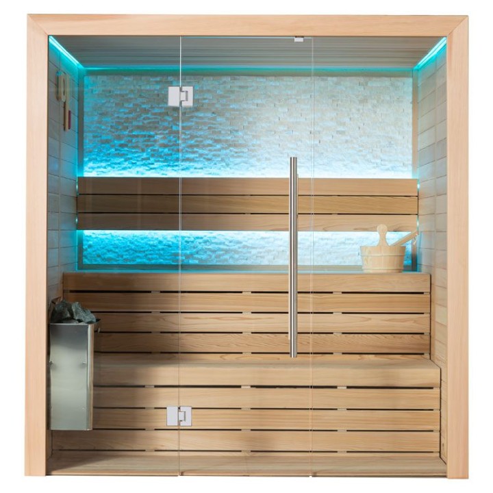 Finská sauna EAGO AWT E1604B červený cedr 180×150 6 kW TheWall