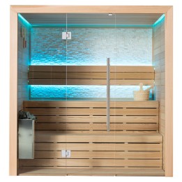 Finská sauna EAGO AWT E1604C červený cedr 160×150 6 kW TheWall