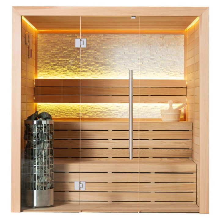 Finská sauna EAGO AWT E1604C červený cedr 160×150 6,8 kW Cilindro