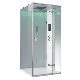 Parní sprchový box EAGO AWT LD206F15 bílý 100×100 pravé provedení