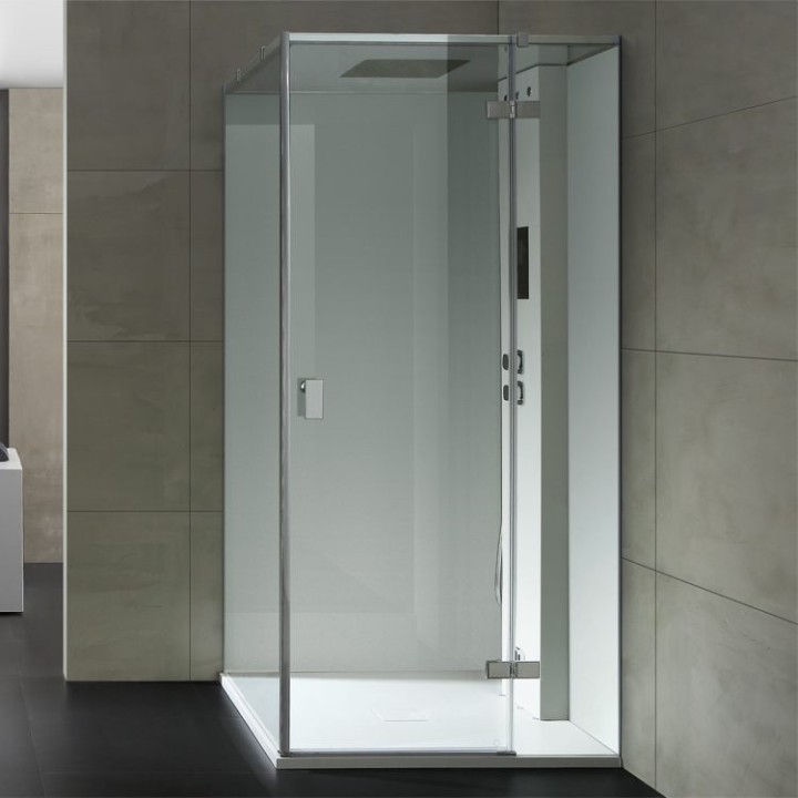 Parní sprchový box EAGO AWT LD206F15 bílý 100×100 pravé provedení
