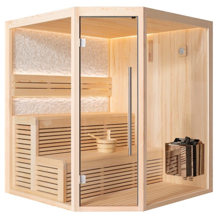 Finská sauna EAGO AWT B1811A borovice 180×180 9 kW Viking Bi-O