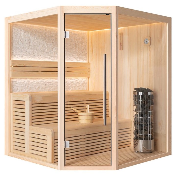 Finská sauna EAGO AWT E1811B borovice 160×160 6,8 kW Cilindro