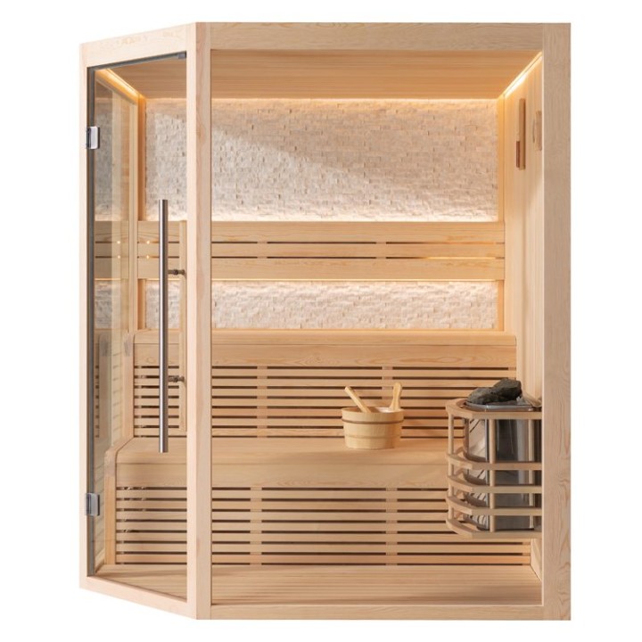 Finská sauna EAGO AWT E1811B borovice 160×160 6,8 kW Cilindro