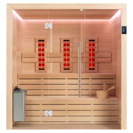 Finská sauna EAGO AWT E1614A-IR hemlock 200×160 9 kW TheWall