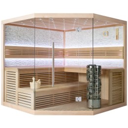 Finská sauna EAGO AWT E1101A hemlock 220×220 9 kW Cilindro