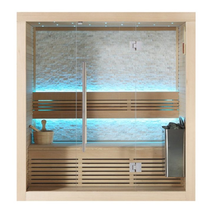 Finská sauna EAGO AWT B1103A hemlock 180×105 4,5 kW TheWall Bi-O