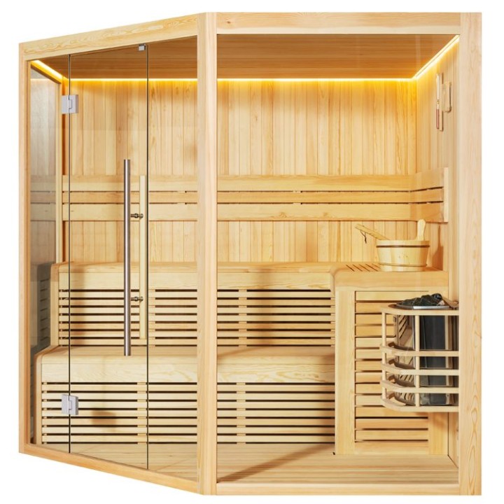 Finská sauna EAGO AWT E1806A borovice 220×220 9 kW Vega