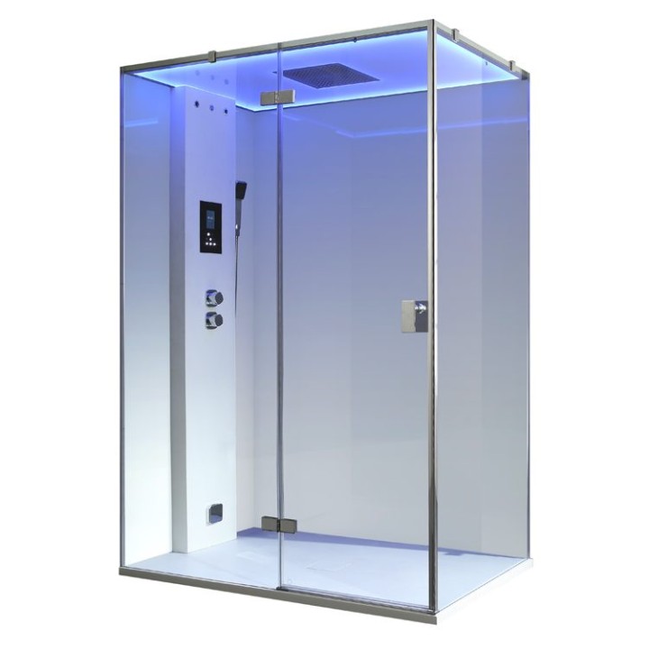 Parní sprchový box EAGO AWT LD211F15 bílý 150×90 levé provedení