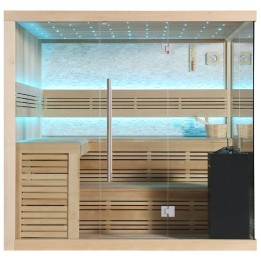 Finská sauna EAGO AWT B1105A hemlock 220×200 9 kW Virta Bi-O