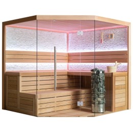 Finská sauna EAGO AWT E1601B červený cedr 200×200 9 kW Cilindro