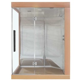 Parní sauna EAGO AWT W200A červený cedr 165×135 pravé provedení