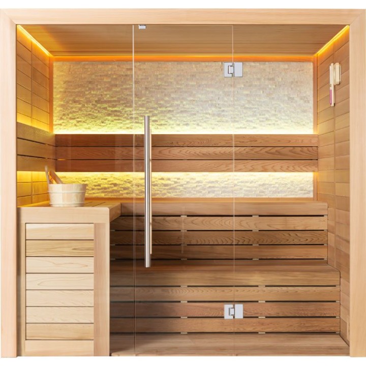 Finská sauna EAGO AWT E1602B červený cedr 200×170 bez kamen