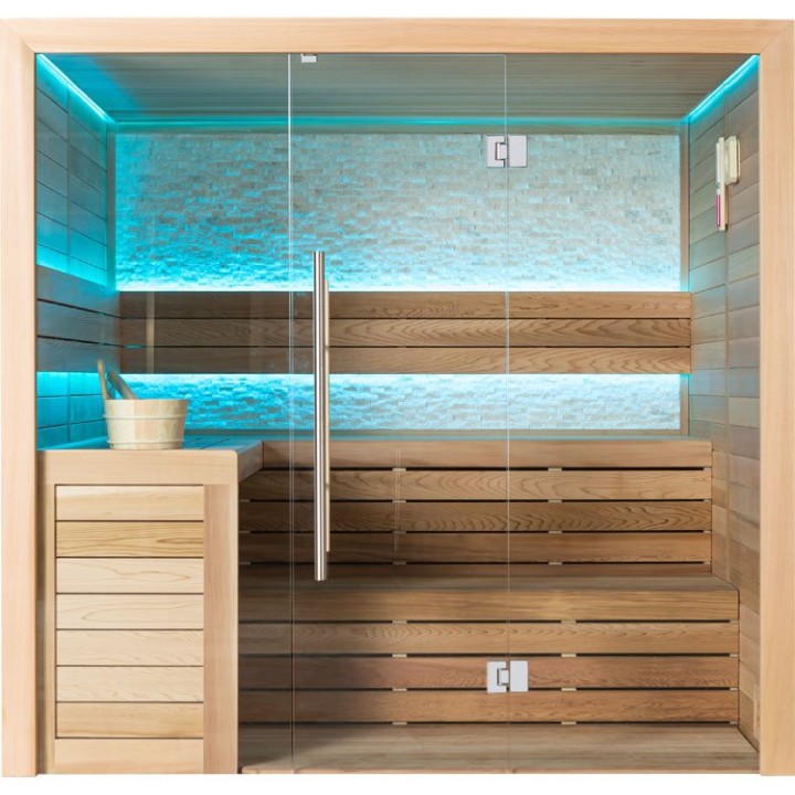 Finská sauna EAGO AWT E1602B červený cedr 200×170 bez kamen