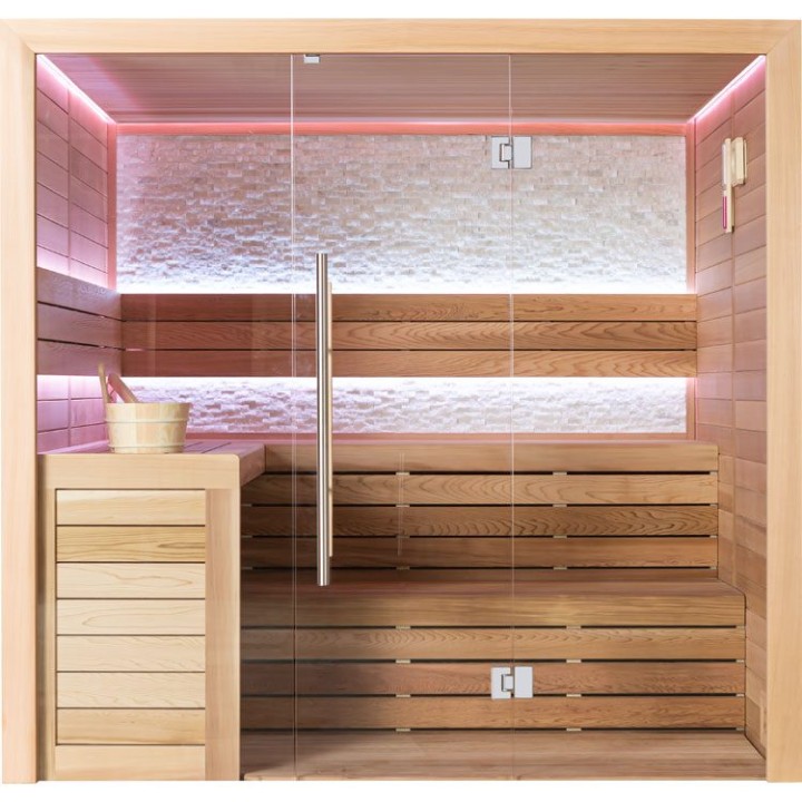 Finská sauna EAGO AWT E1602C červený cedr 180×160 bez kamen