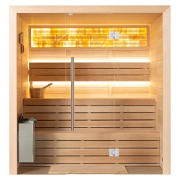 Finská sauna EAGO AWT B1624C hemlock 160×150 9 kW TheWall Bi-O