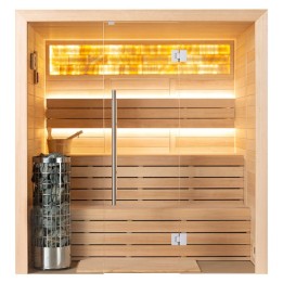 Finská sauna EAGO AWT E1624C hemlock 160×150 6 kW TheWall