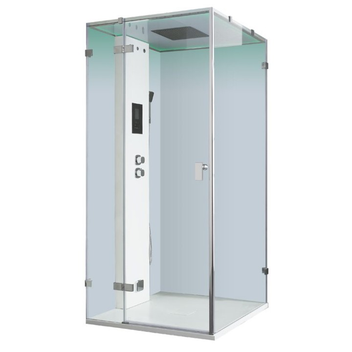 Parní sprchový box EAGO AWT LD108F15 bílý matný 90×90 levé provedení