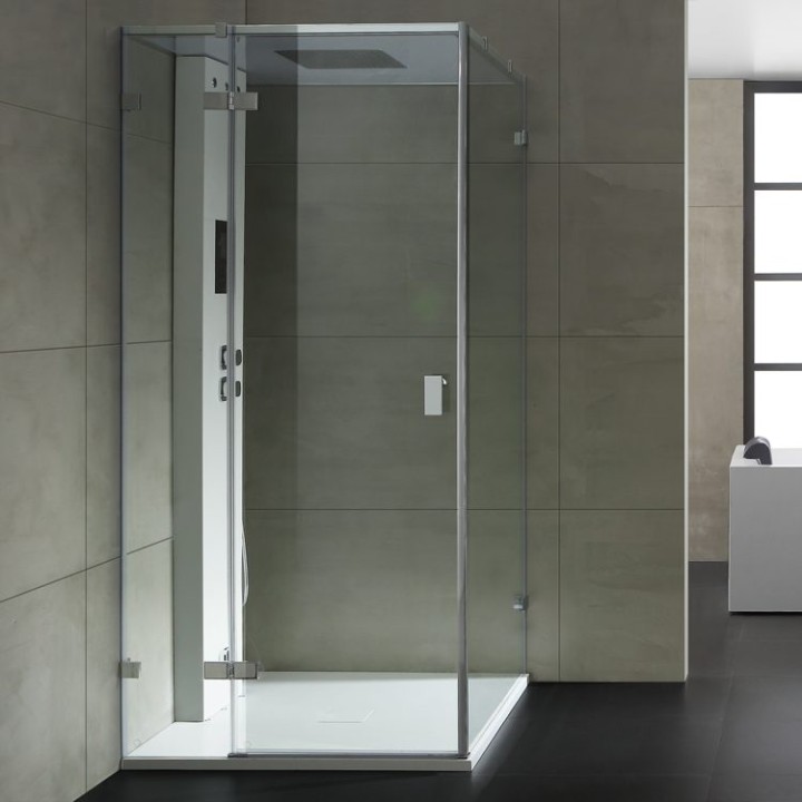 Parní sprchový box EAGO AWT LD108F15 bílý matný 90×90 levé provedení