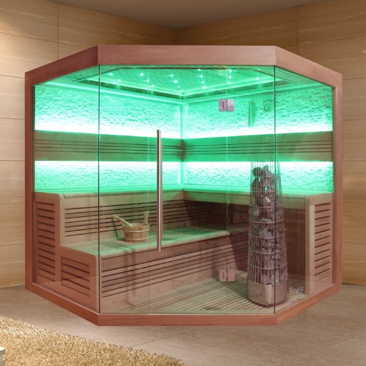Luxusní finská sauna Bellagio E1242C Kiwi 180x180x216