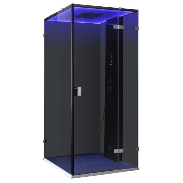 Parní sprchový box EAGO AWT LD108F15 černý 90×90 pravé provedení