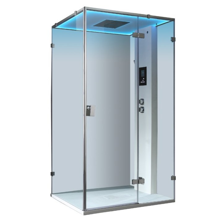 Parní sprchový box EAGO AWT LD107F15 bílý matný 120×90 pravé provedení