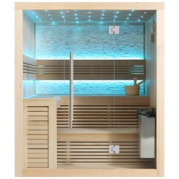 Finská sauna EAGO AWT B1102C hemlock 180×150 9 kW TheWall Bi-O