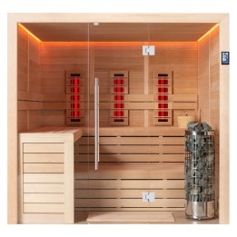 Finská sauna EAGO AWT E1612A-IR hemlock 220×200 9 kW Cilindro