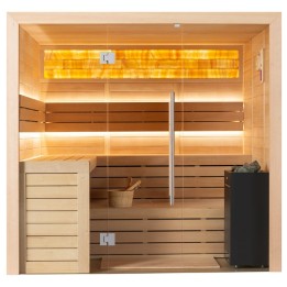 Finská sauna EAGO AWT E1622B hemlock 200×170 9 kW Virta