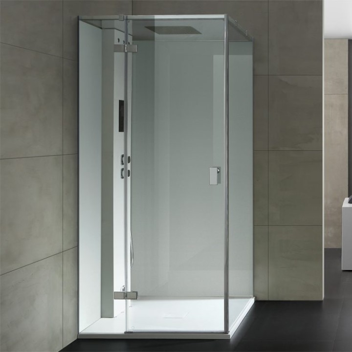 Parní sprchový box EAGO AWT LD208F15 bílý 90×90 levé provedení