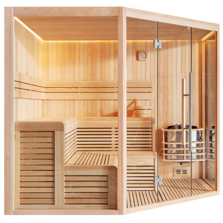 Finská sauna EAGO AWT E1806XL borovice 240×240 bez kamen