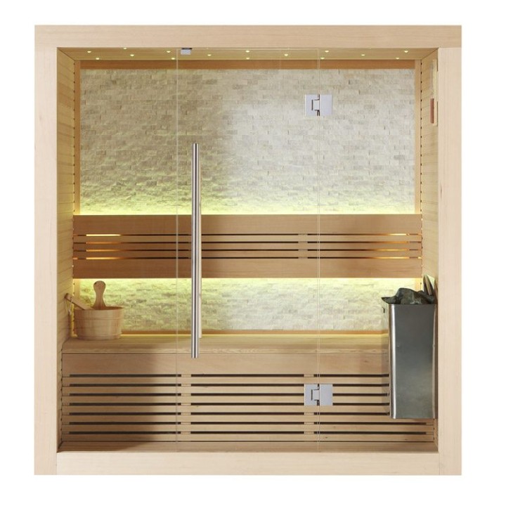 Finská sauna EAGO AWT B1103B hemlock 150×105 4,5 kW TheWall Bi-O
