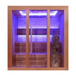Finská sauna EAGO AWT E1244B červený cedr 180×150 9 kW Kivi