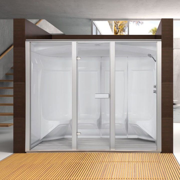 Parní sauna EAGO AWT S208B alu 250×131 10,8 kW Harvia