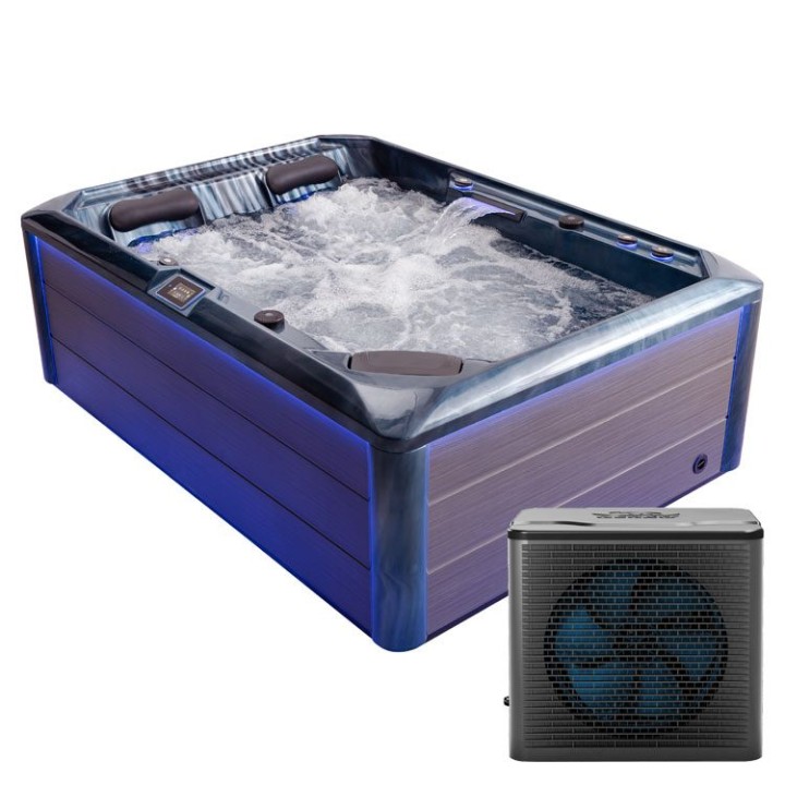 Venkovní vířivka EAGO AWT IN-704 s tepelným čerpadlem OceanWave 220×160 šedá