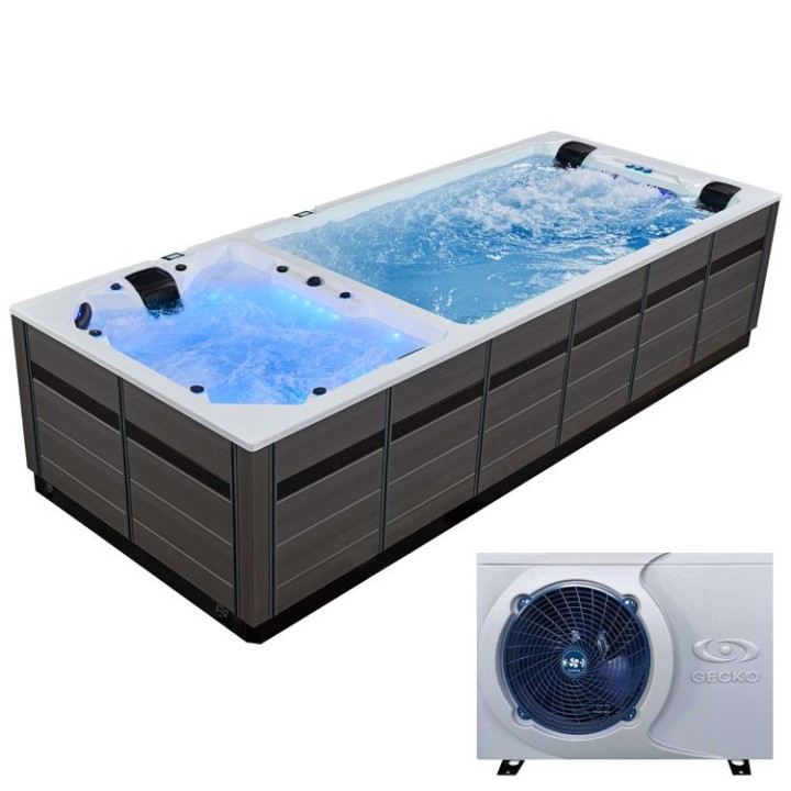 Swim SPA EAGO AWT Innovation 590 Dual s tepelným čerpadlem bílá 590×235 šedá