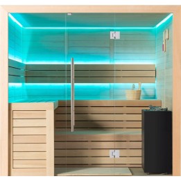 Finská sauna EAGO AWT B1612A hemlock 220×200 9 kW Virta Bi-O