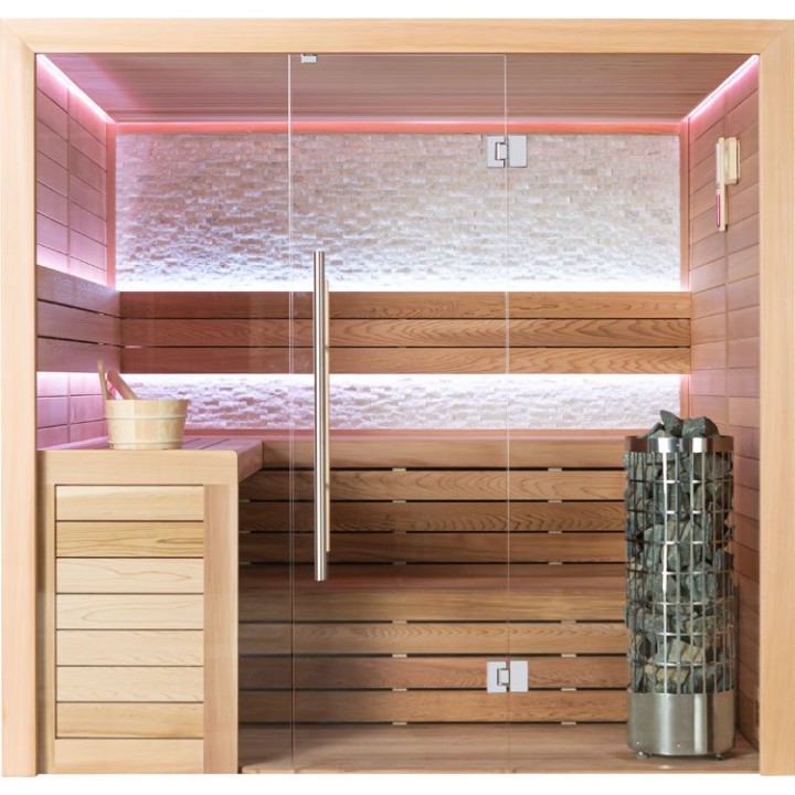 Finská sauna EAGO AWT E1602B červený cedr 200×170 9 kW Cilindro