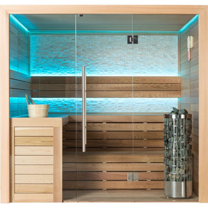 Finská sauna EAGO AWT E1602B červený cedr 200×170 9 kW Cilindro