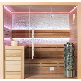 Finská sauna EAGO AWT E1602C červený cedr 180×160 9 kW Cilindro