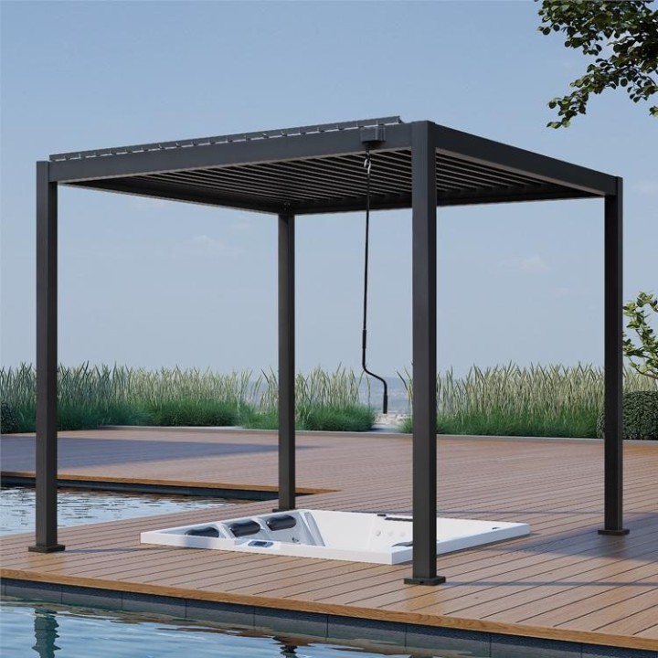 Pergola EAGO AWT P2-3A basic antracitová 3x3m s Handkurbel