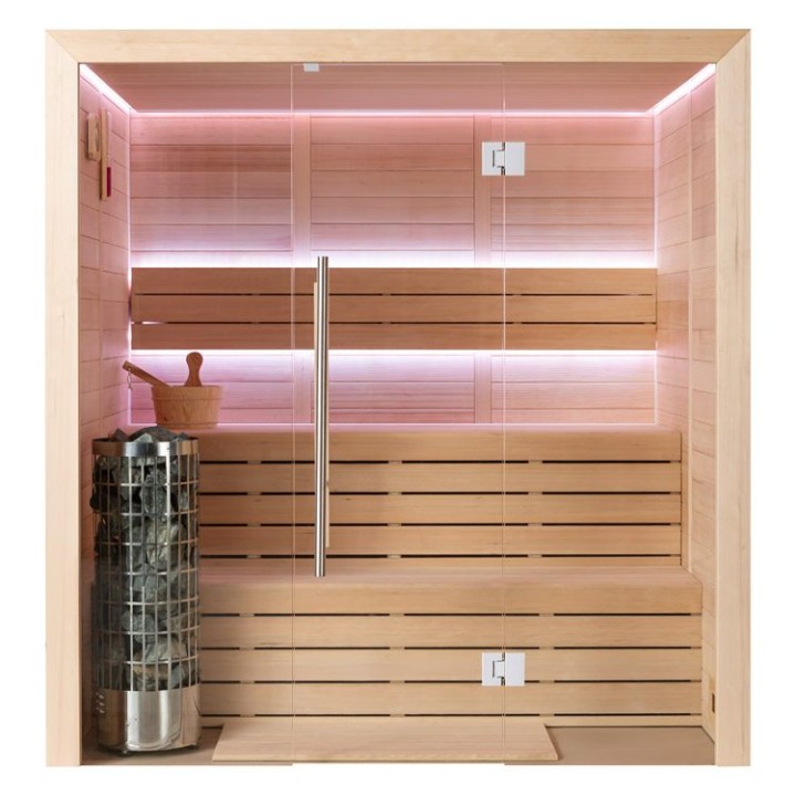 Finská sauna EAGO AWT E1614C hemlock 160×150 6,8 kW Cilindro