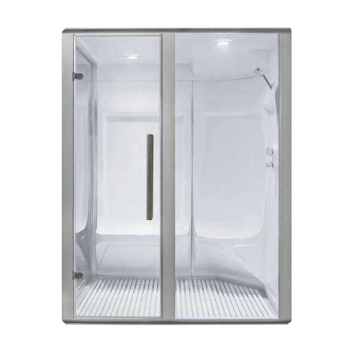 Parní sauna EAGO AWT S200A alu 161×131 pravé provedení