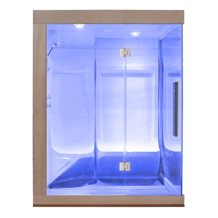 Parní sauna EAGO AWT W200B červený cedr 118×135 levé provedení